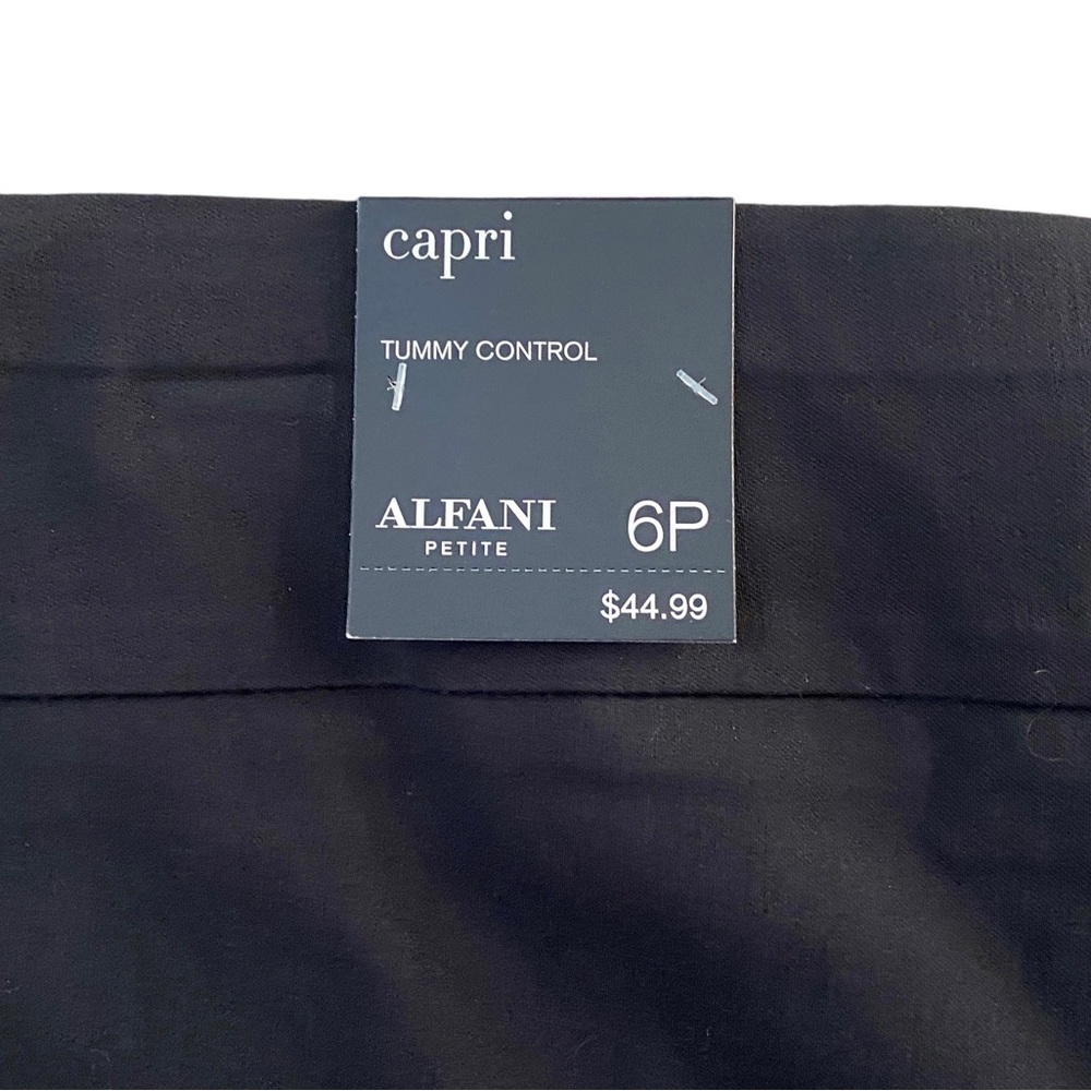 NWT ALFANI Black Capri Crop Pant Women 6 P Petite - Picture 5 of 7
